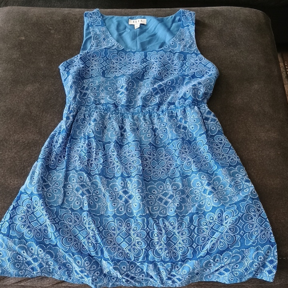 Elle Blue Patterned Mini Dress